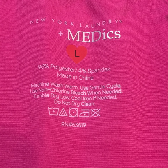 New York Laundry + MEDics Pink Nurse Tunic Sz L - Picture 3 of 7